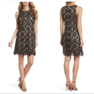 ELIZA J |  Black Medallion Lace Shift Dress M405